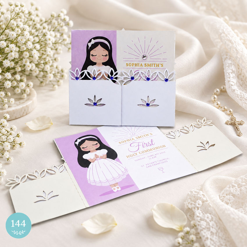 Invitación de boda · Pareja ilustrada en tonos claros · 144
