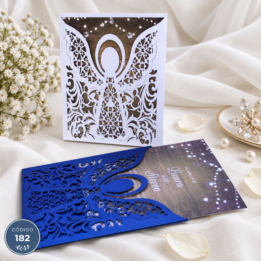 Invitación de boda · Calado vertical con óvalo central · 182