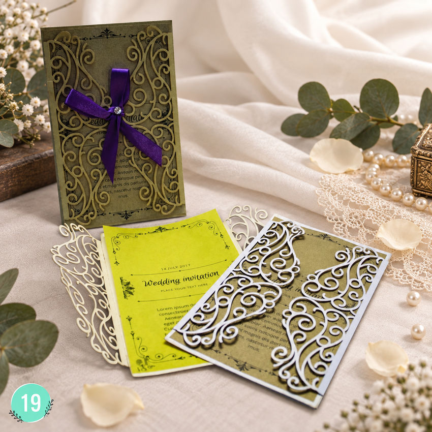 Invitación de boda · Calado con lazo de cinta · 19