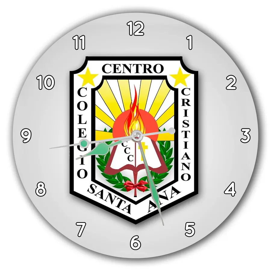 Reloj Centro Cristiano sobre blanco · COL-003