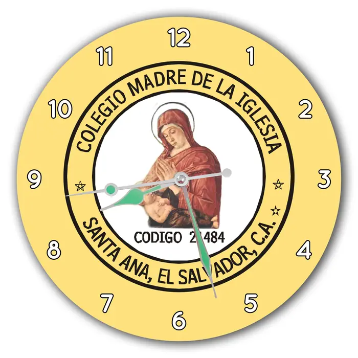 Reloj Madre de la Iglesia sobre amarillo · COL-014