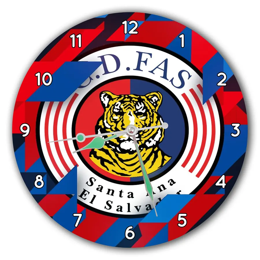 Reloj C. D. FAS con diagonales azul y rojo · DEP-001
