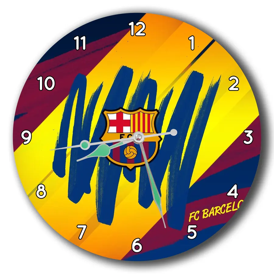 Reloj Barcelona amarillo con trazos azulgrana · DEP-026