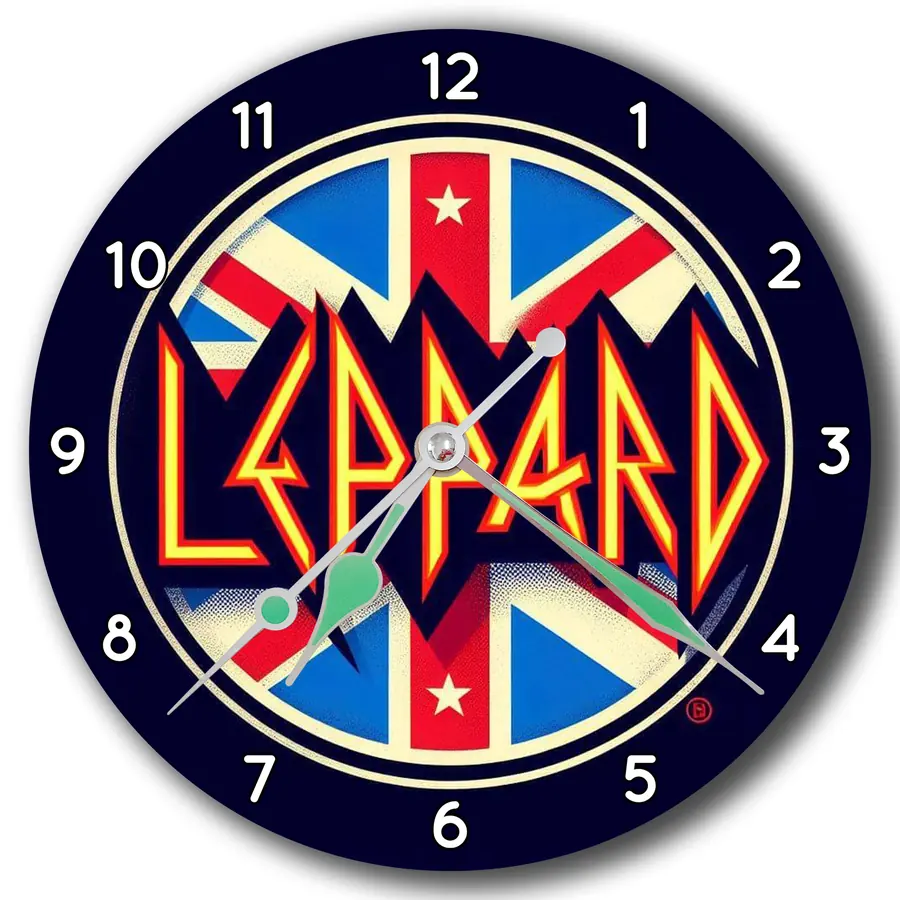 Reloj Def Leppard con bandera británica · MUS-021