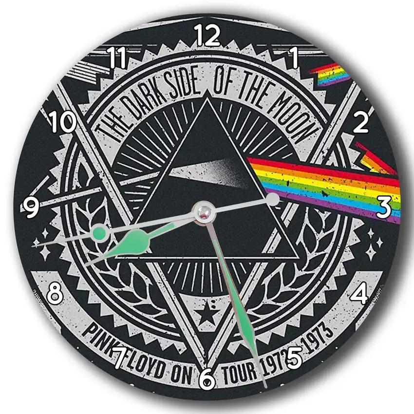 Reloj Pink Floyd con prisma y arcoíris · MUS-036