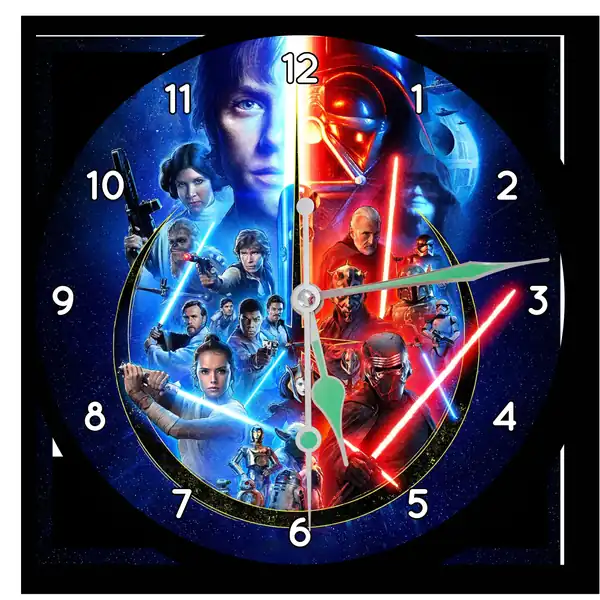 Reloj Star Wars con collage azul y rojo · PEL-040