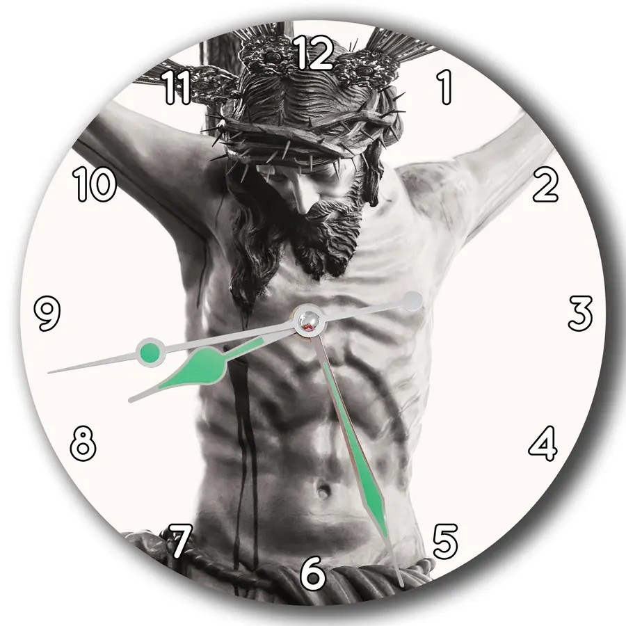 Reloj Cristo en blanco y negro · REL-001